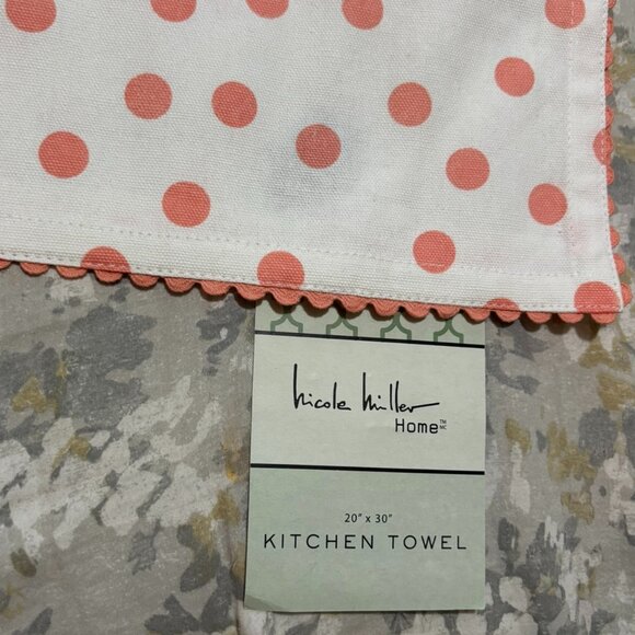 Nicole Miller Home Bunny Polka Dot Kitchen Towel – Easter Spring Decor 20x30 Cot - Picture 3 of 4